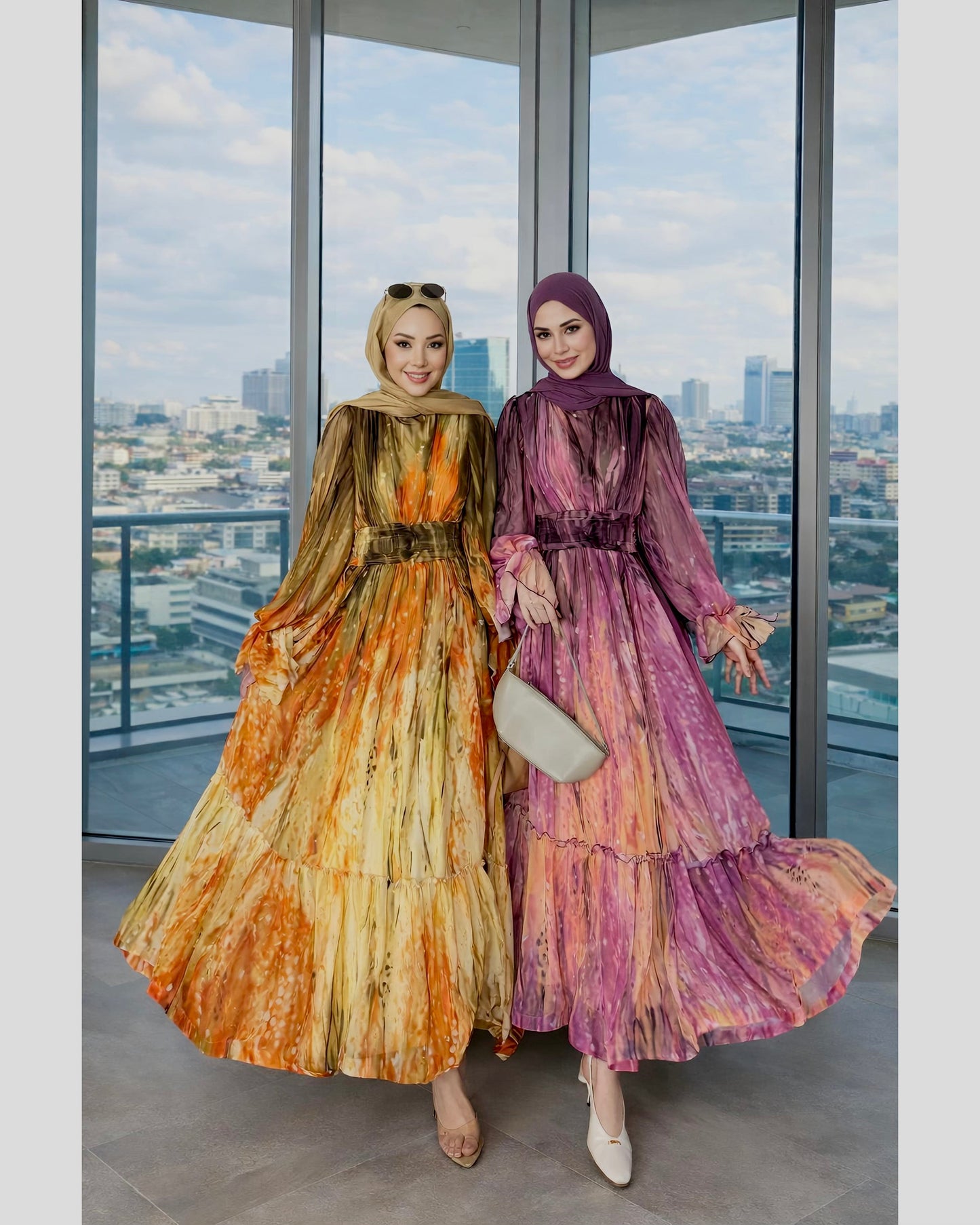 SUNSET BLOOM GEORGETT GOWN