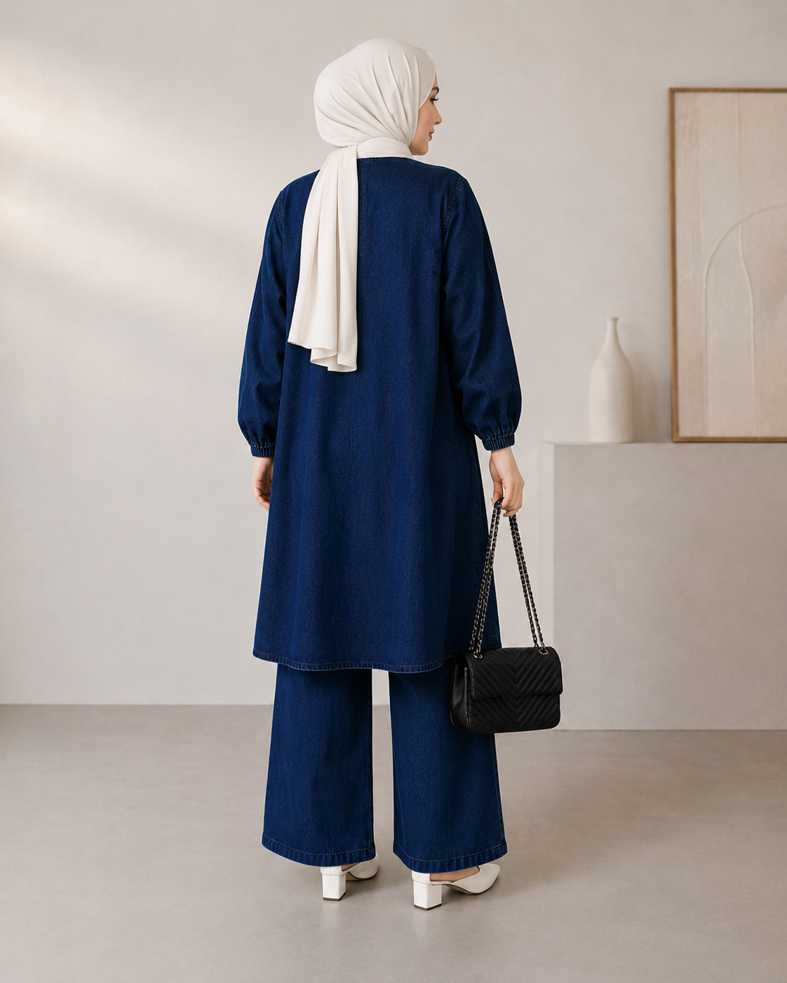 Amoura Denim Set | Modest Embroidered Outfit
