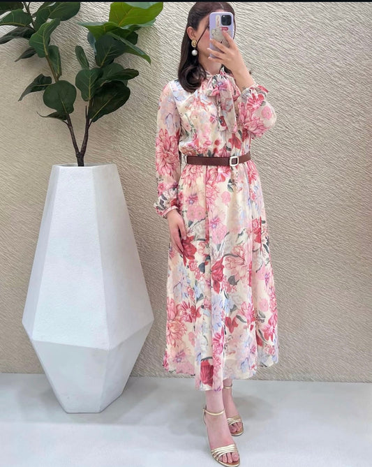 ZARA CREAM FLORAL GOWN