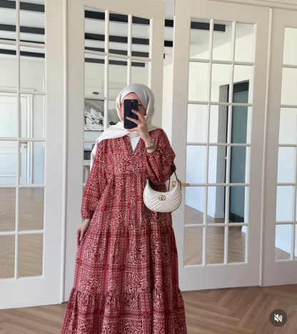 VINTAGE RUBY BLOCK DRESS