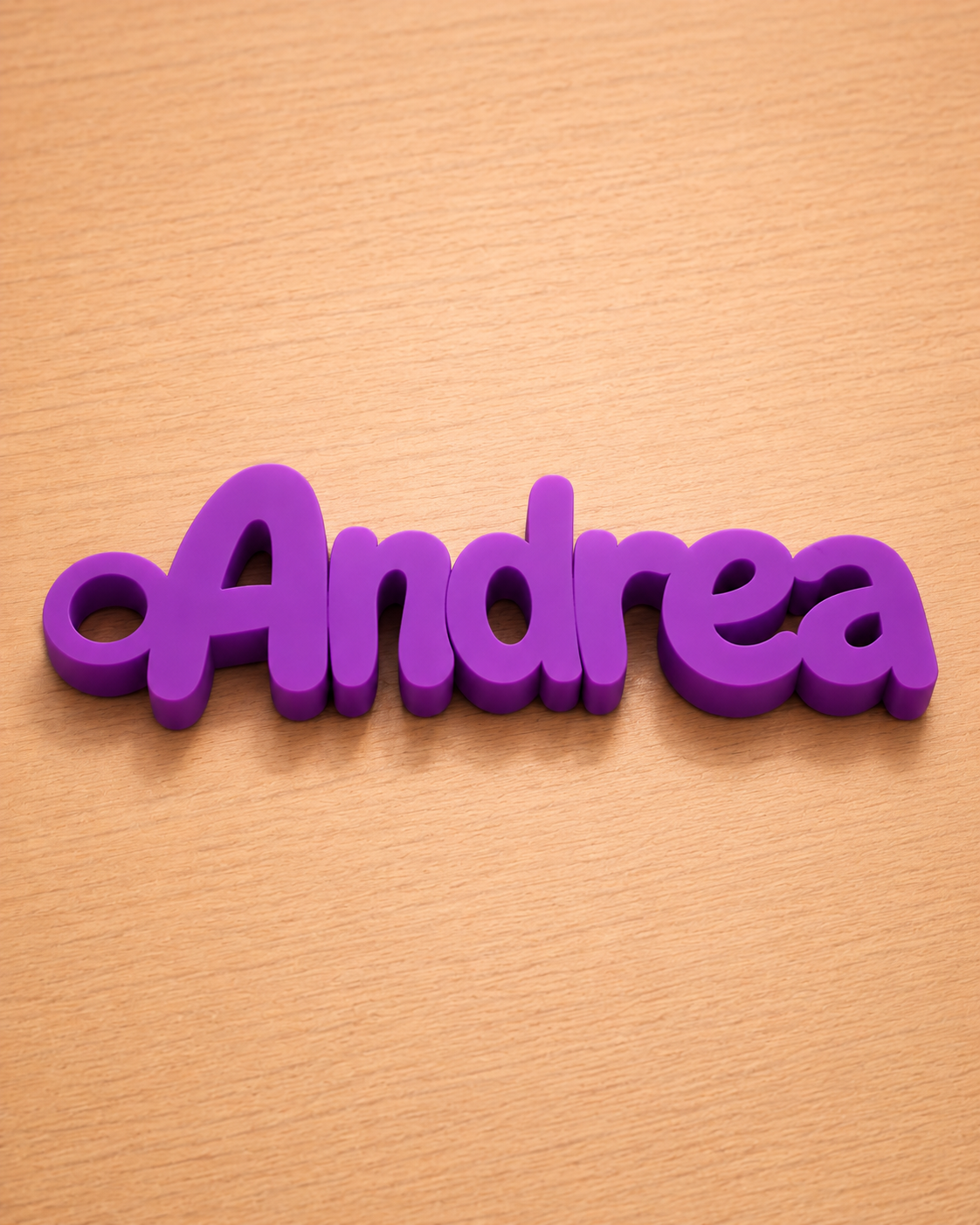 Purple 3D printed name keychain