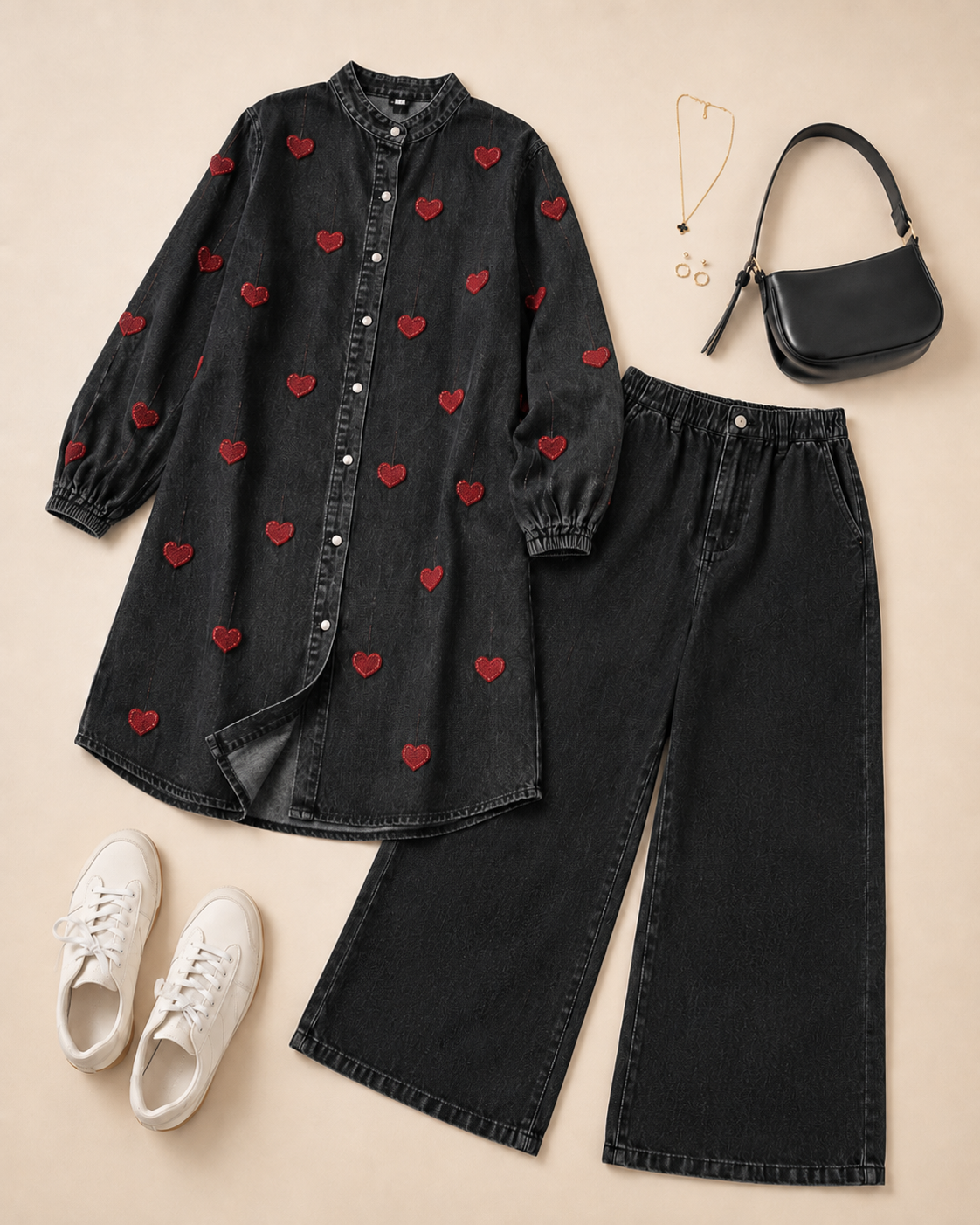 Heart denim Duo