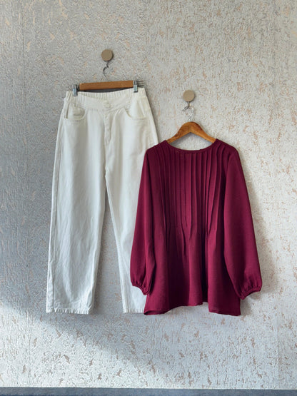 STYLISH TOP WITH LOOSE FIT PANTS