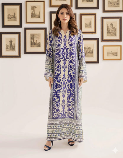 Royal Indigo Printed Kaftan