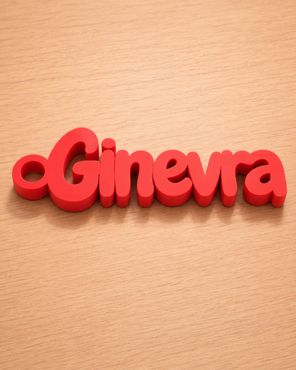 Red 3D printed name keychain