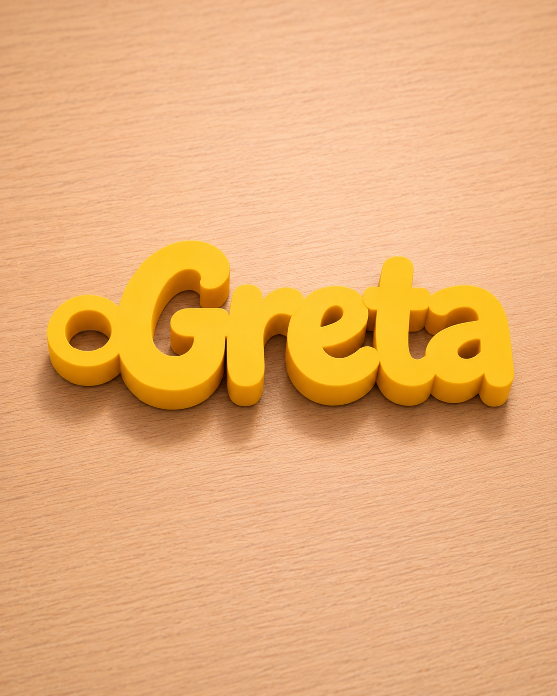 Light Orange 3D printed name keychain
