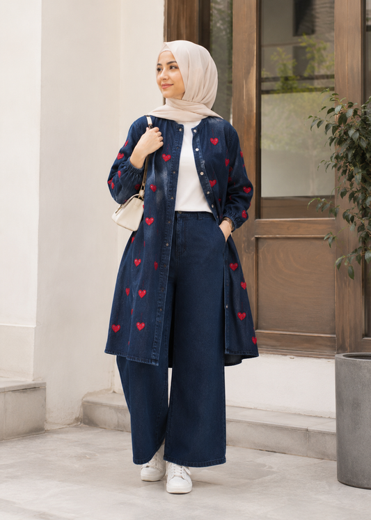Heart denim Duo