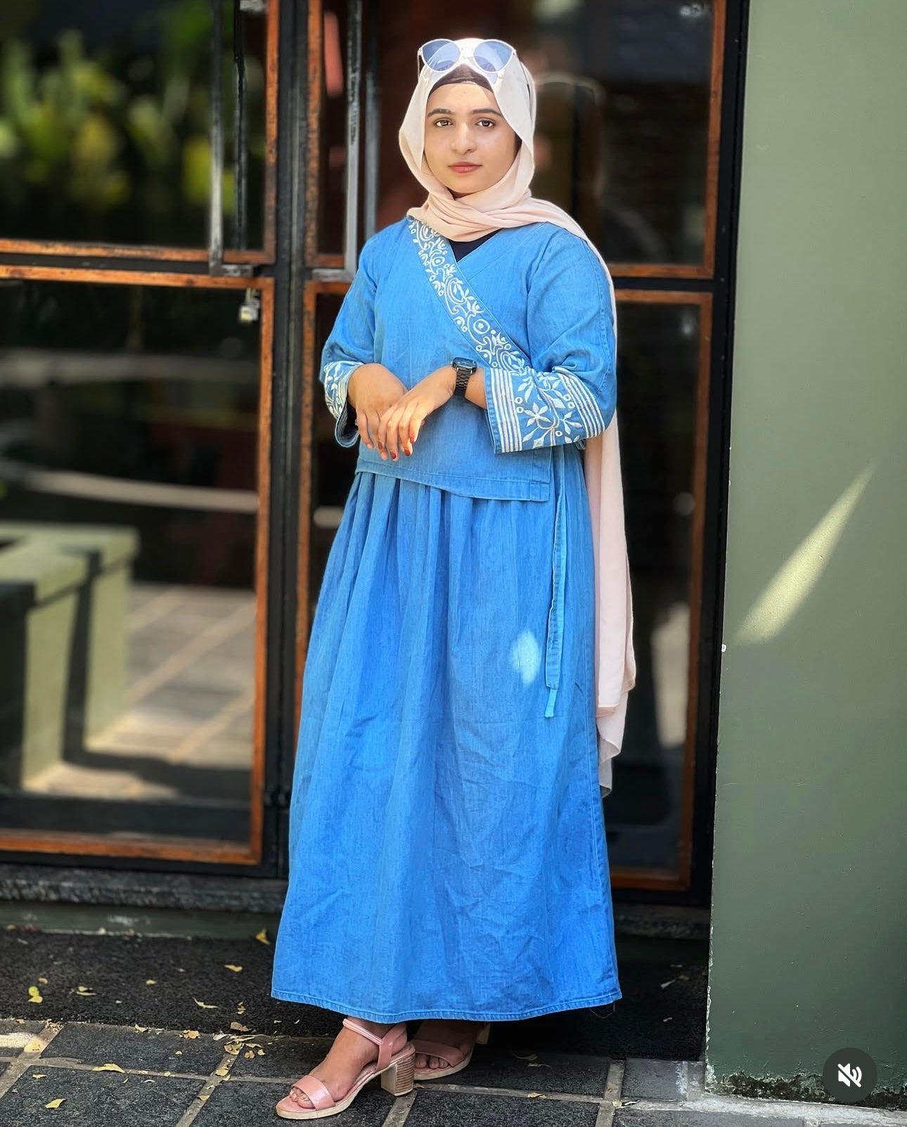 DENIM EMBROIDERY SKIRT AND TOP