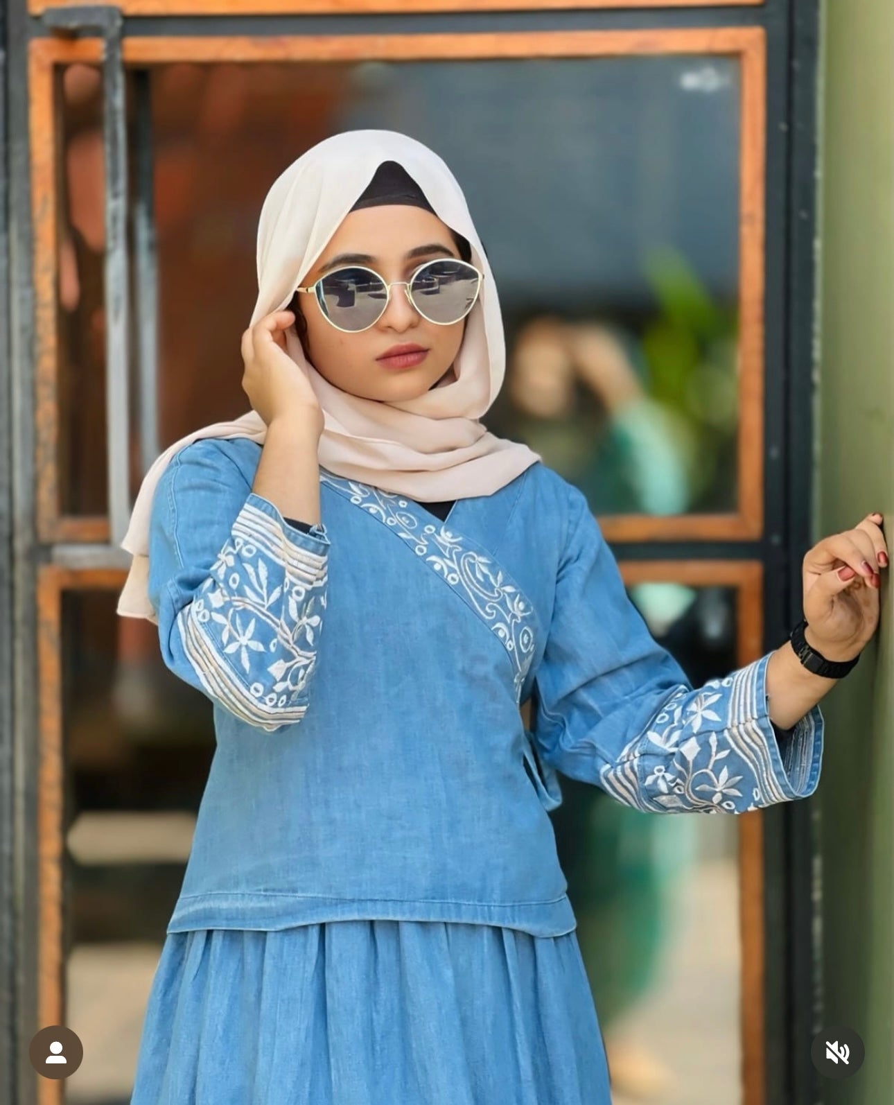 DENIM EMBROIDERY SKIRT AND TOP