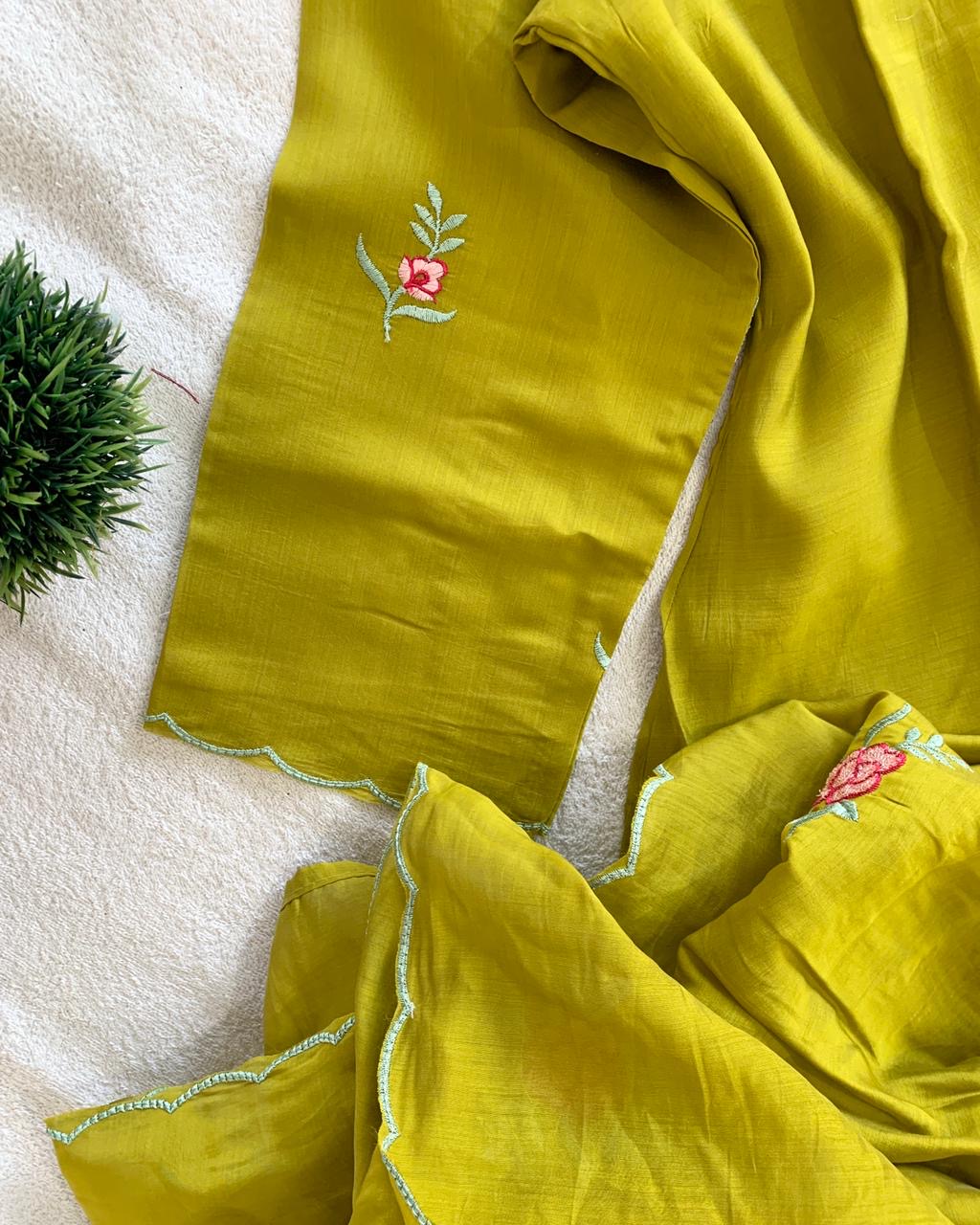 Bloom Embroidered Kurta Set with Dupatta