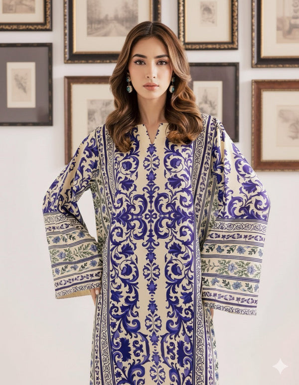 Royal Indigo Printed Kaftan