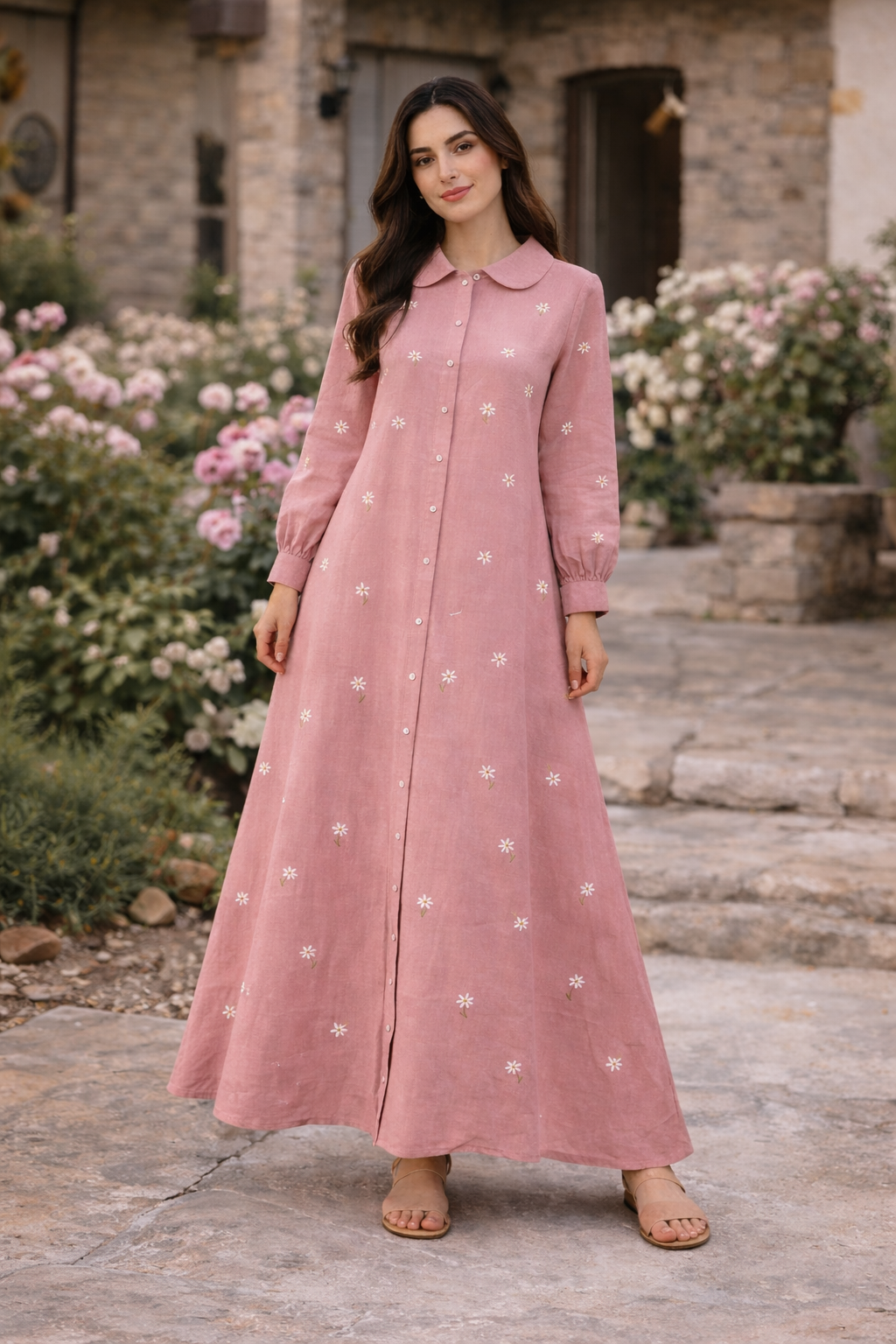 Floral Bloom Embroidery gown