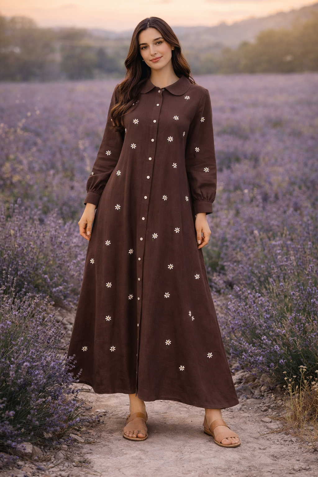 Floral Bloom Embroidery gown