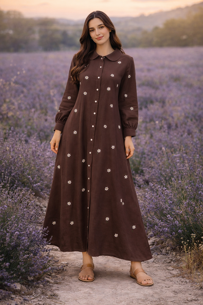 Floral Bloom Embroidery gown