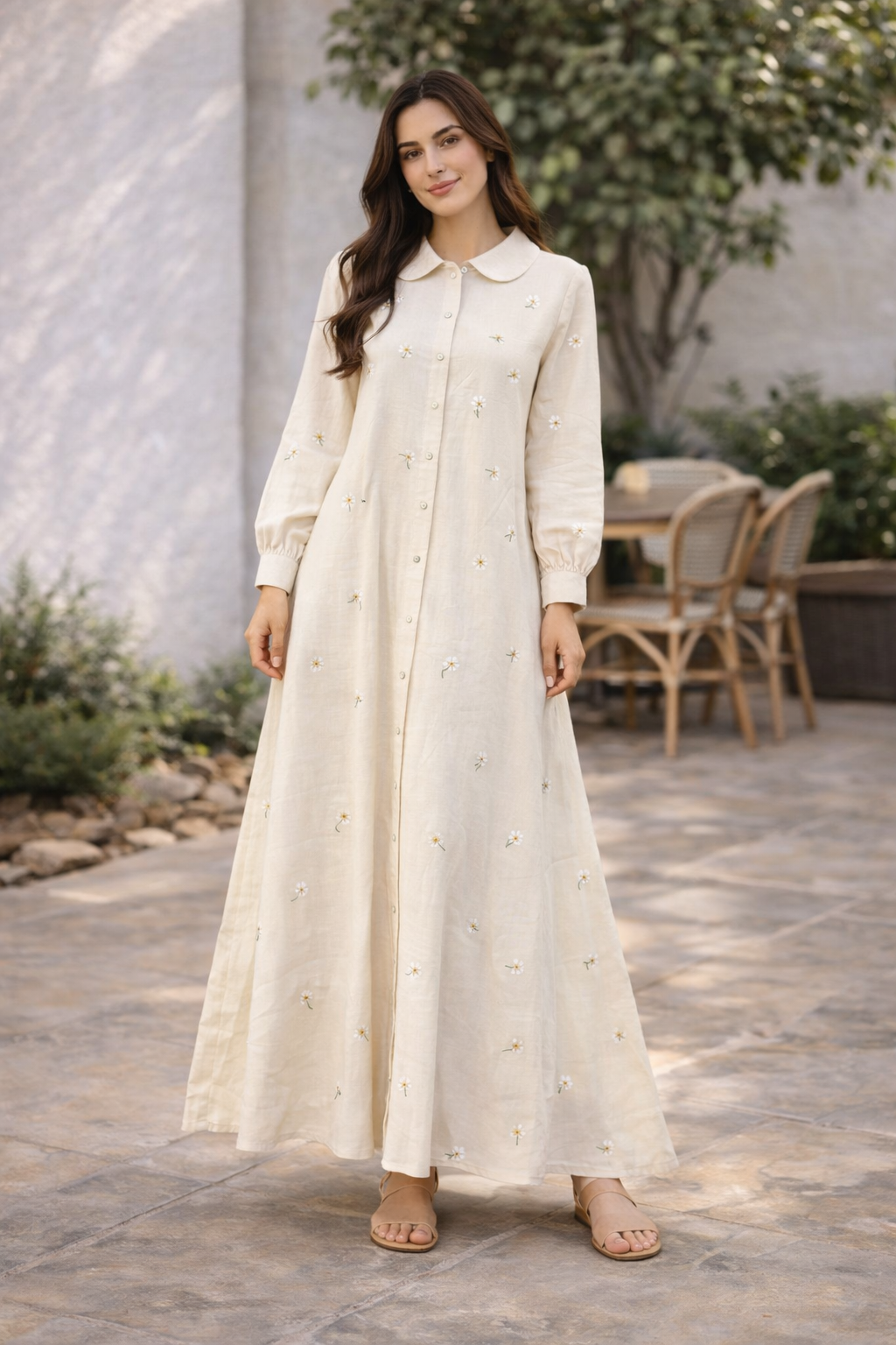 Floral Bloom Embroidery gown