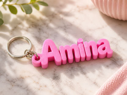 Custom 3D Printed Name Keychain