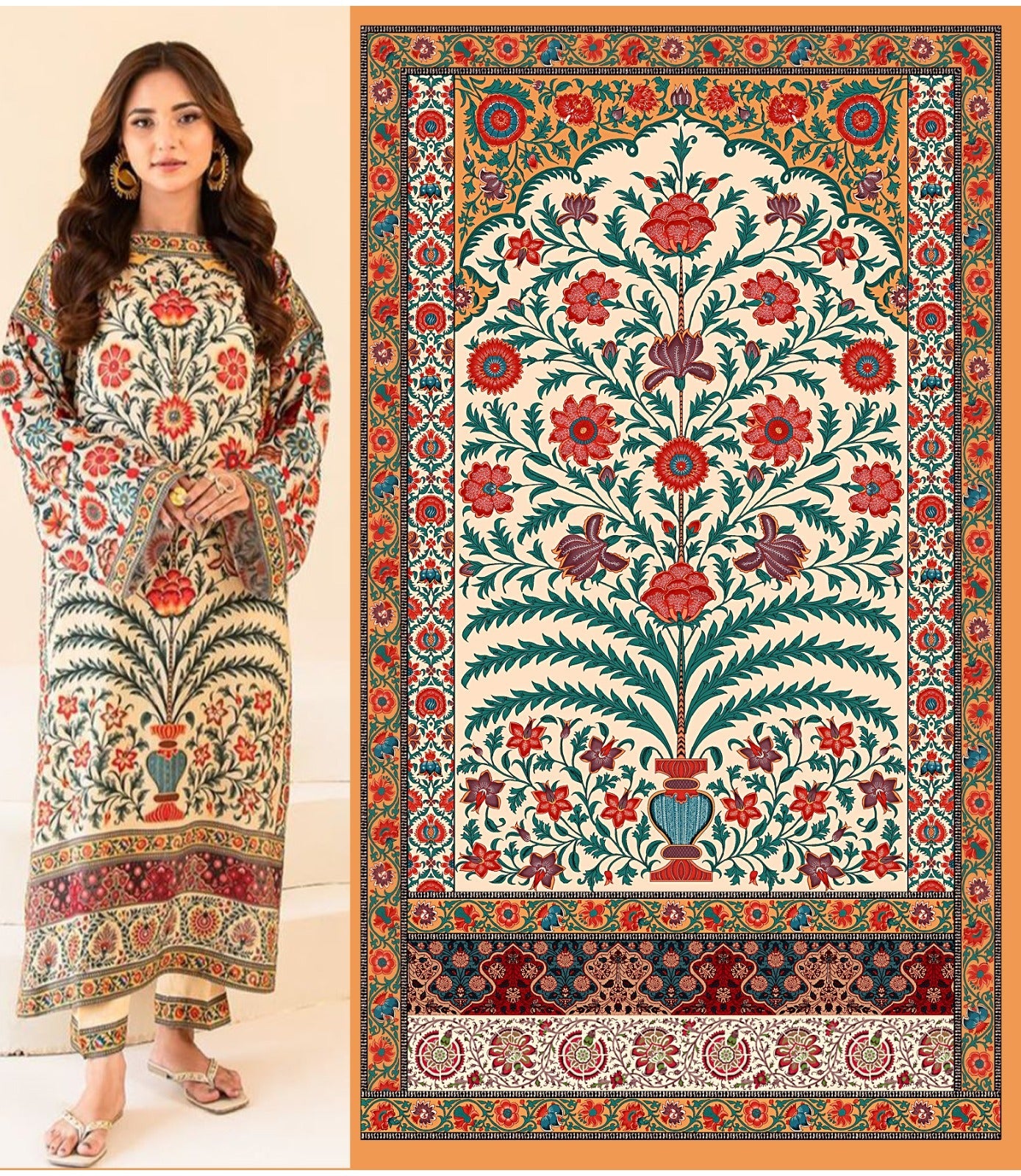 Heritage Bloom kaftan