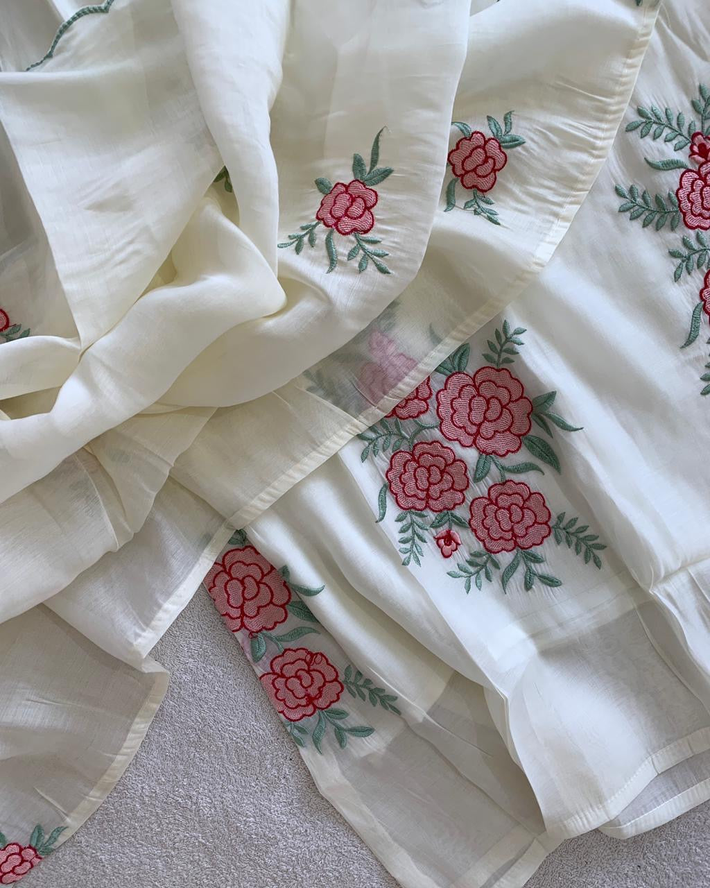 Bloom Embroidered Kurta Set with Dupatta