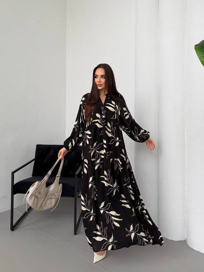 Noir Leaf Abaya