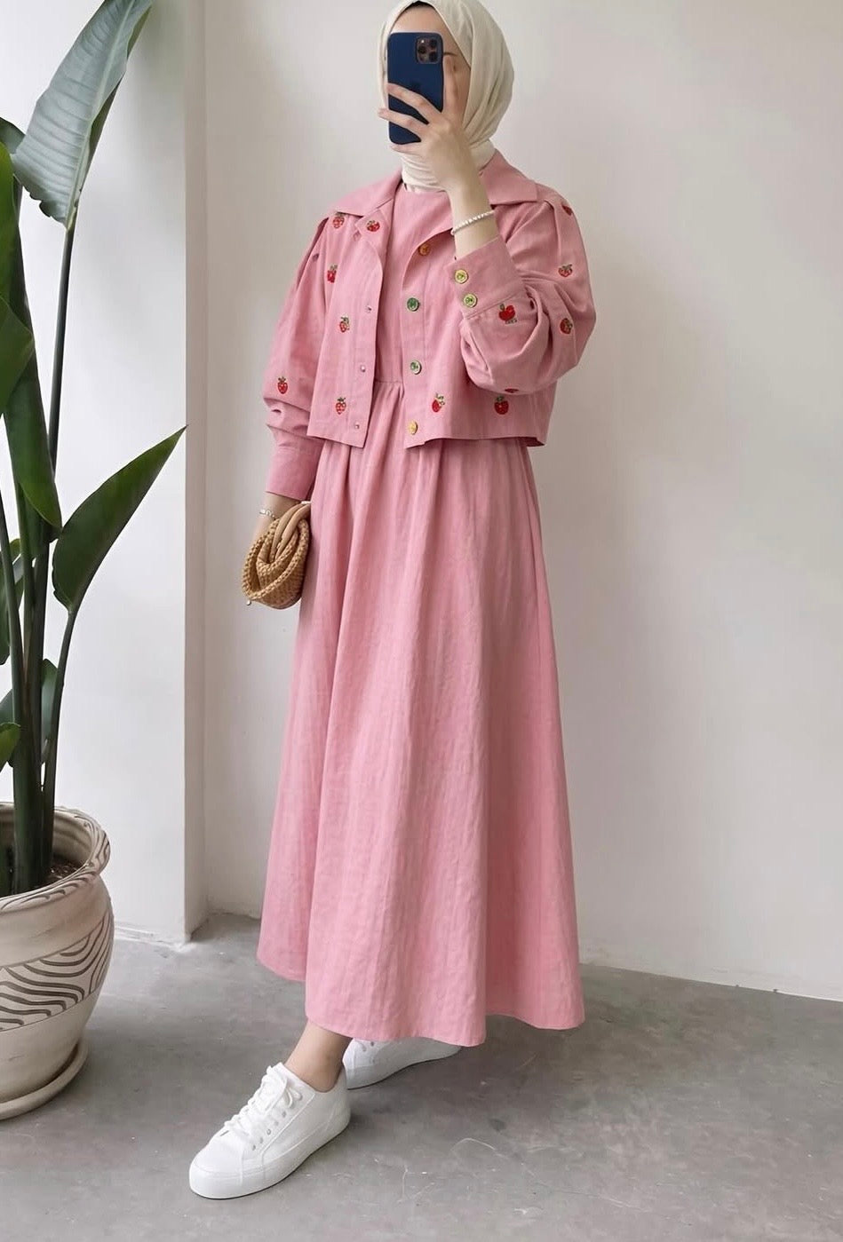 Midnight berry embroidered jacket dress