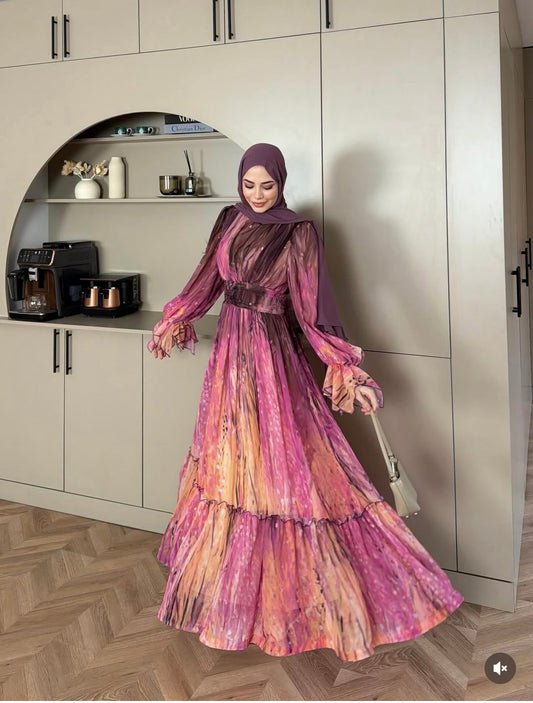 SUNSET BLOOM GEORGETT GOWN