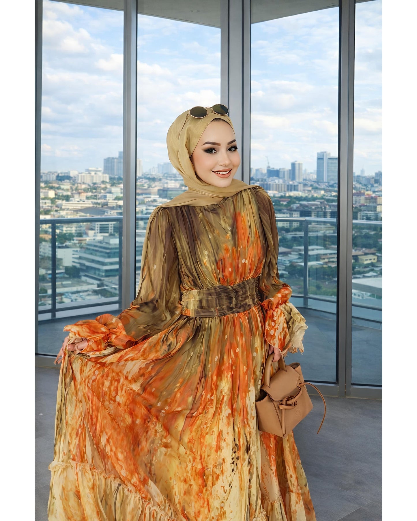 SUNSET BLOOM GEORGETT GOWN