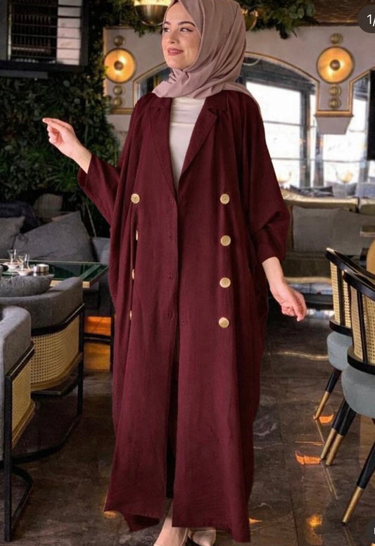 Royal buttoned modest abaya