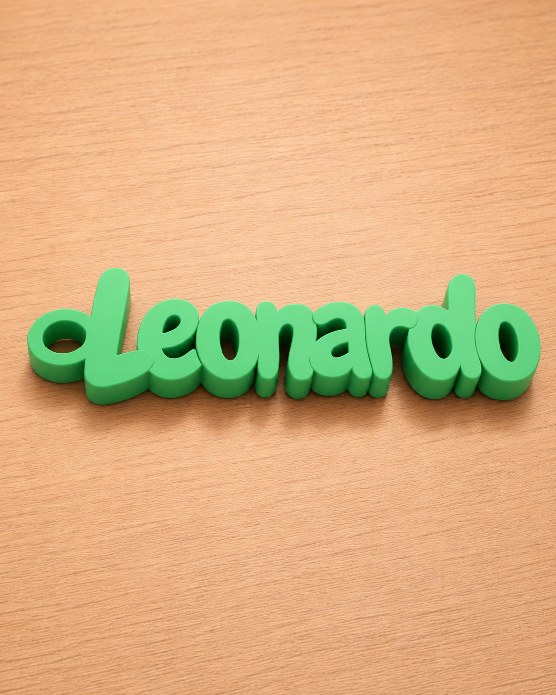Green 3D printed name keychain