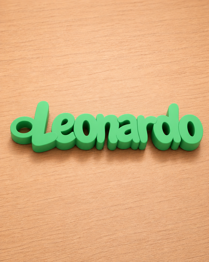 Green 3D printed name keychain
