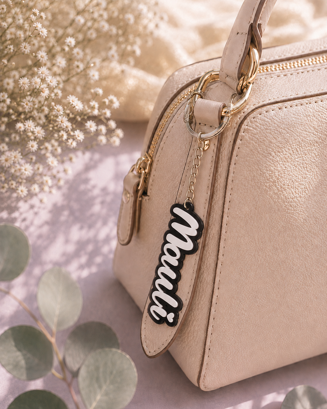 Candy name keychain in Black