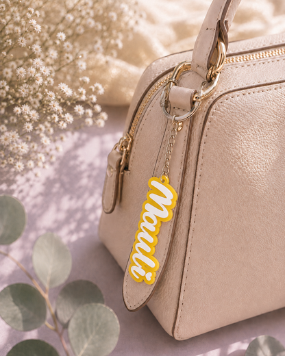 Candy name keychain in Lemon Yellow