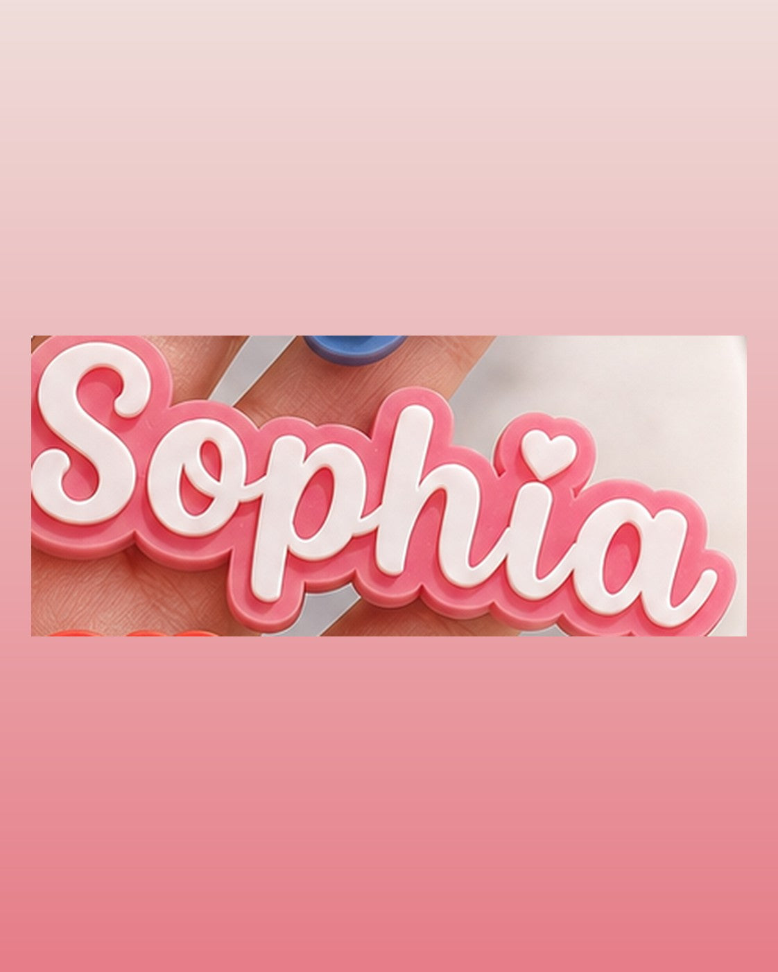 Candy style name keychain - Atomic Pink