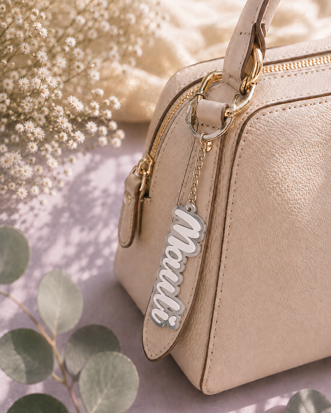 Candy name keychain in Silver