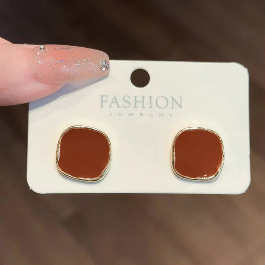 Geometric Square Shape Stud - K003