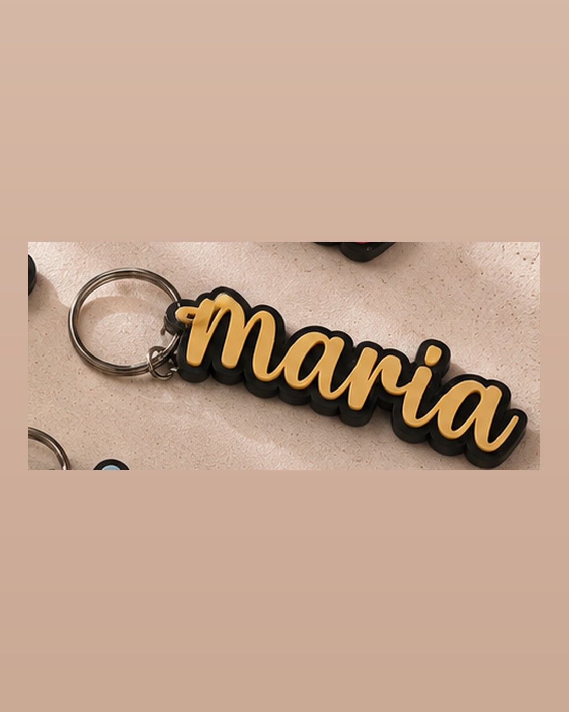 Elegant script name keychain - Lemon Yellow