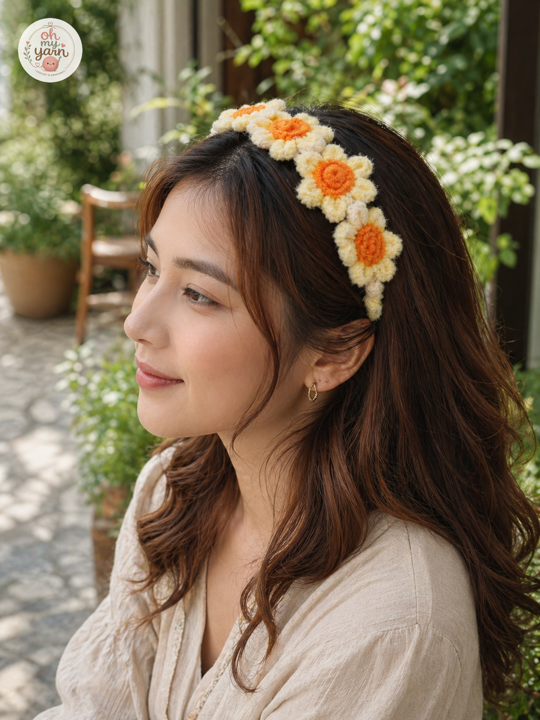 Floral Crochet Headband — Outdoor