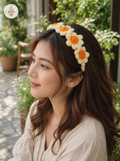 Floral Crochet Headband — Outdoor