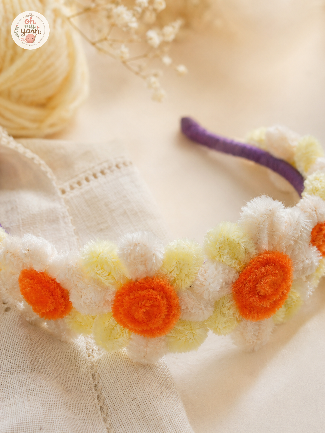 Floral Crochet Headband — Detail