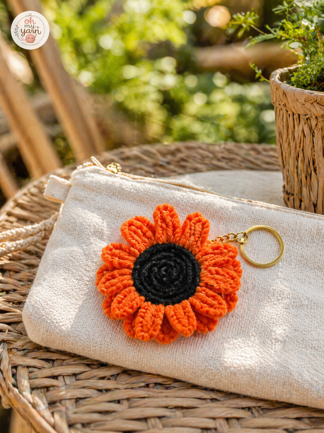 Crochet Flower Keychain — Outdoor