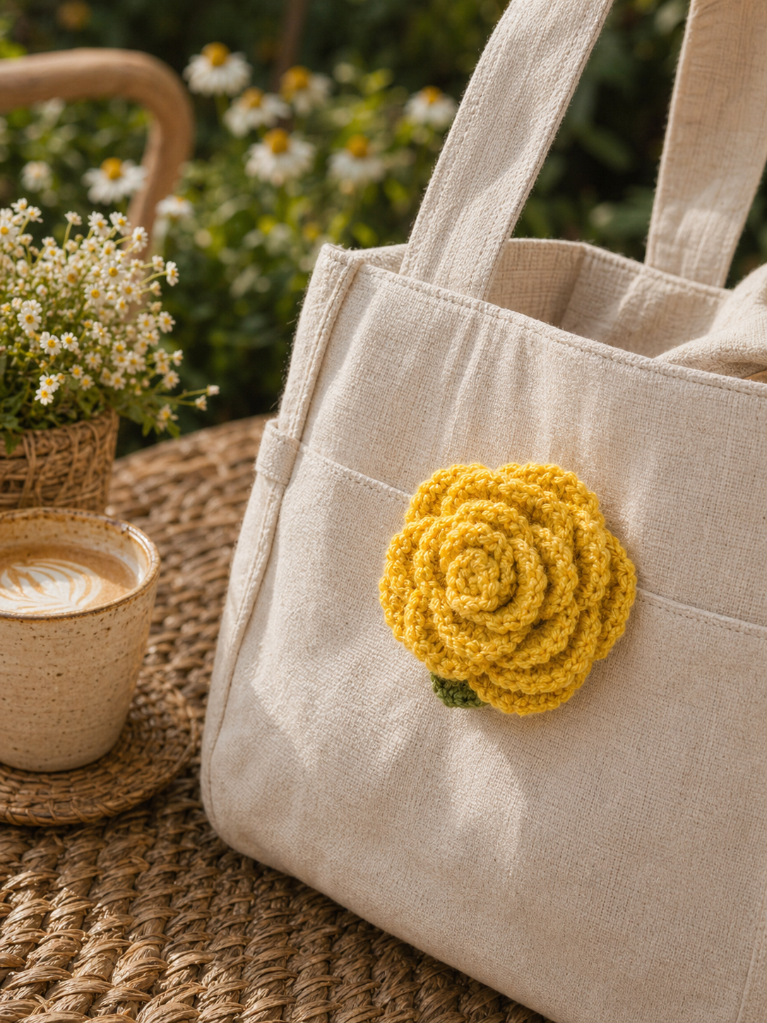 Yellow Rose Brooch — Larger Bloom