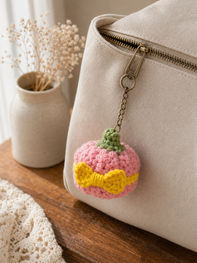 Crochet Pumpkin Keychain