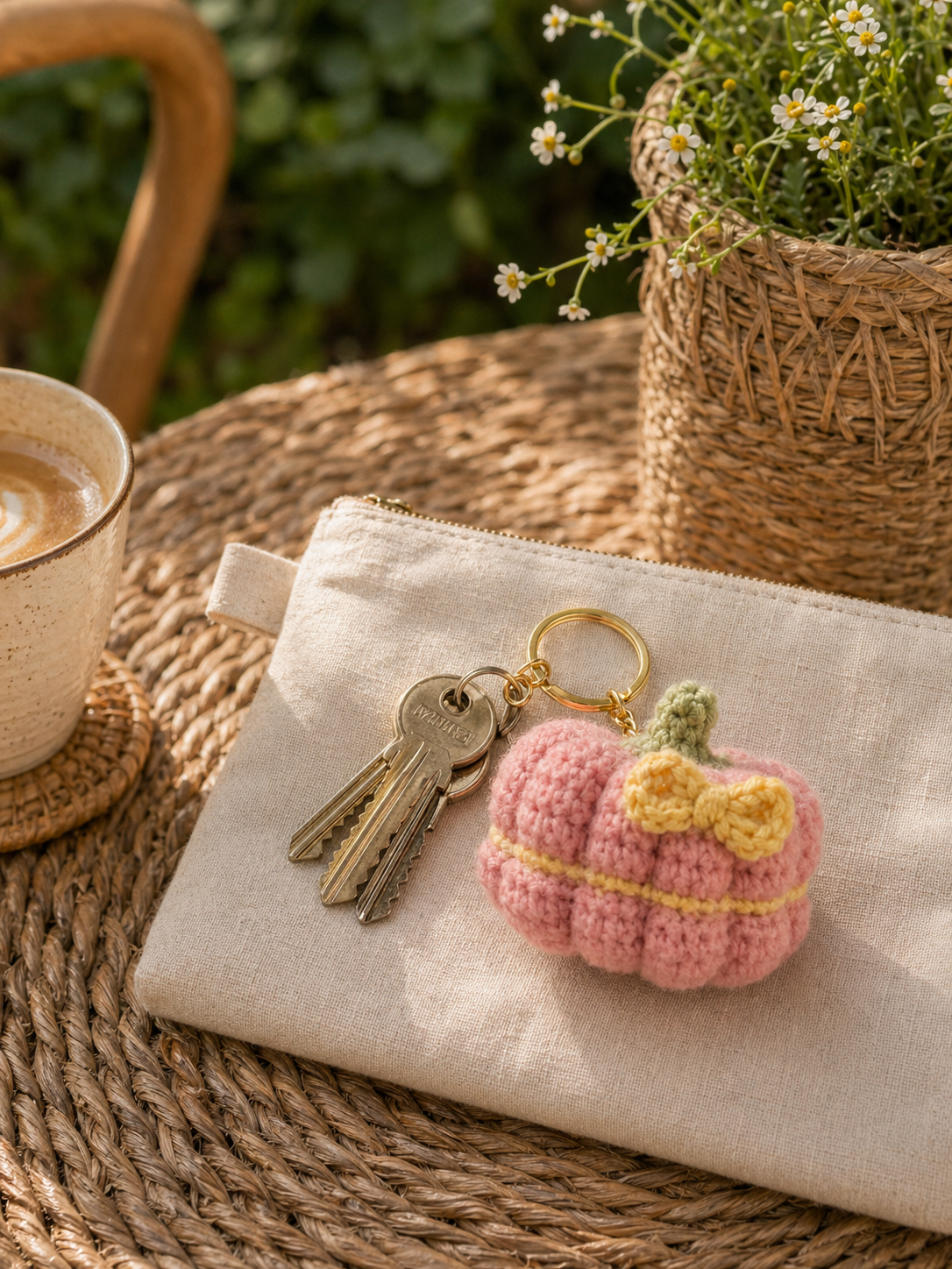 Crochet Pumpkin Keychain — On Clutch