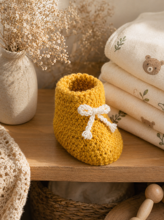 Yellow Bow Booties