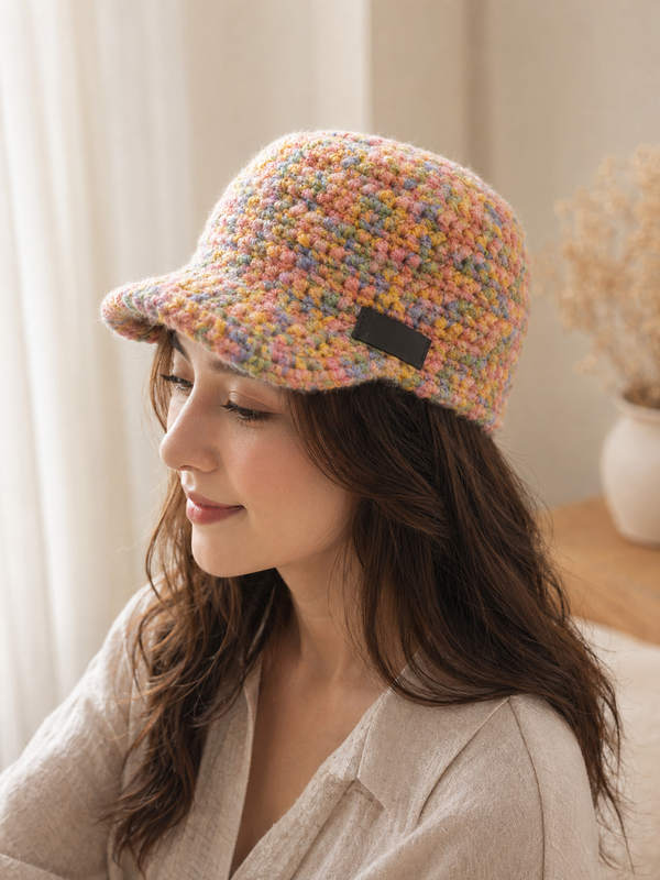 Pastel Crochet Baseball Cap