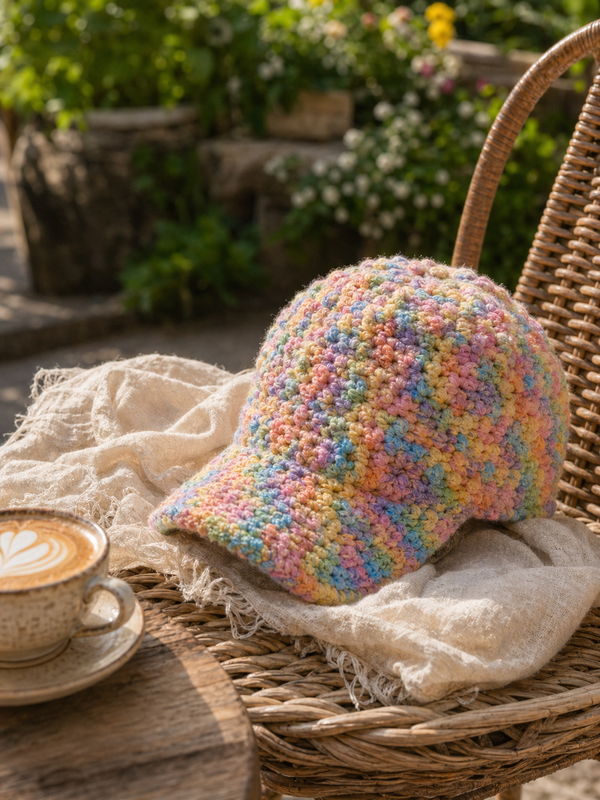 Pastel Crochet Baseball Cap