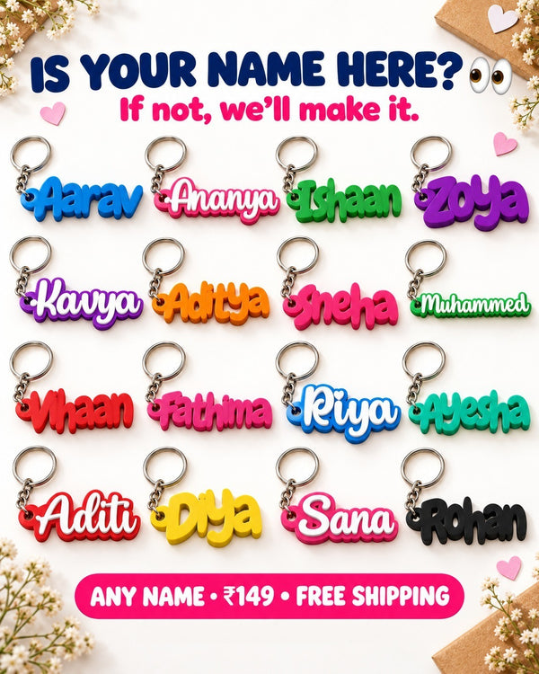 Custom 3D Printed Name Keychain