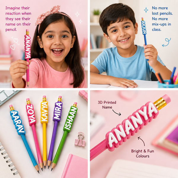 Custom Name Pencil Topper