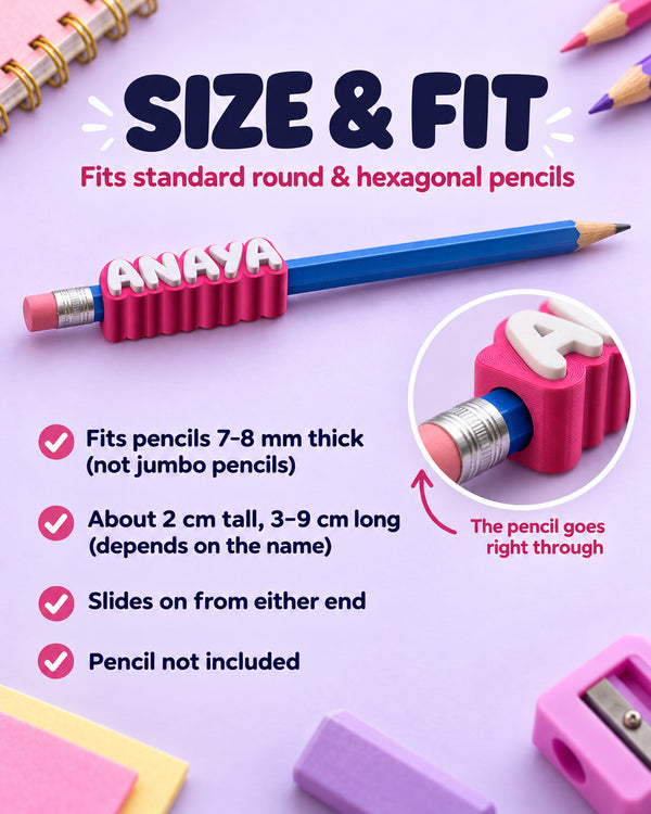 Custom Name Pencil Topper
