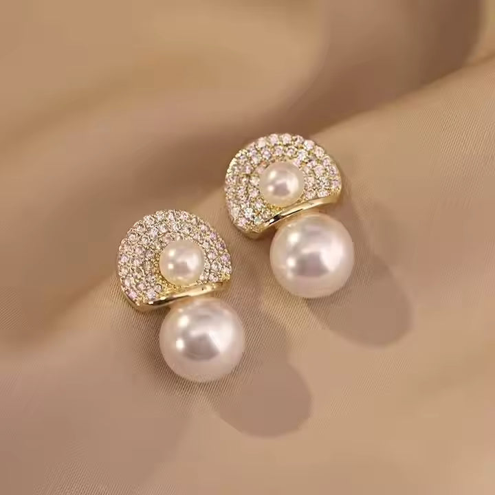 Korean Rhinestone Drop Earrings - K019